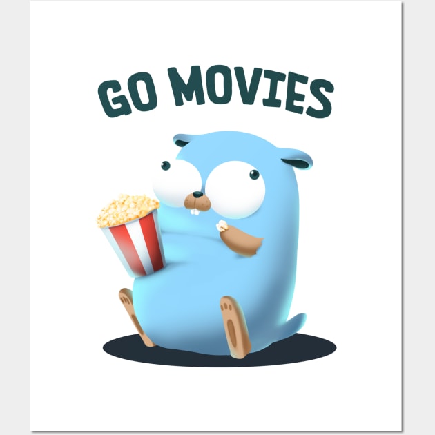 Golang Gopher Go Movies Wall Art by clgtart